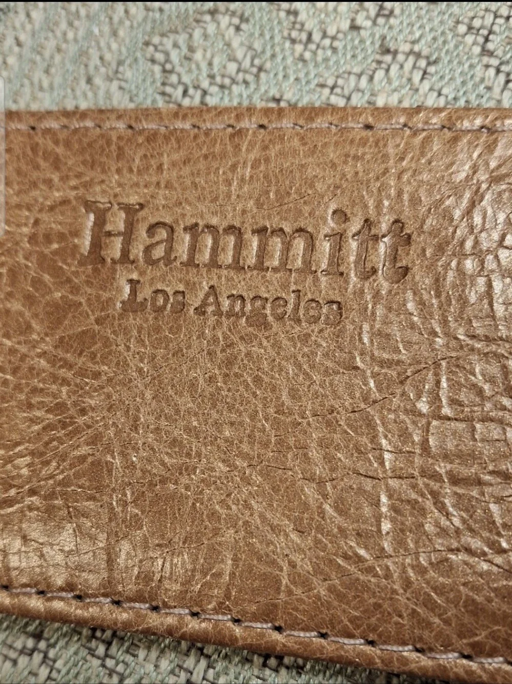 Hammitt Tan Distress Textured Leather Card Sleeve